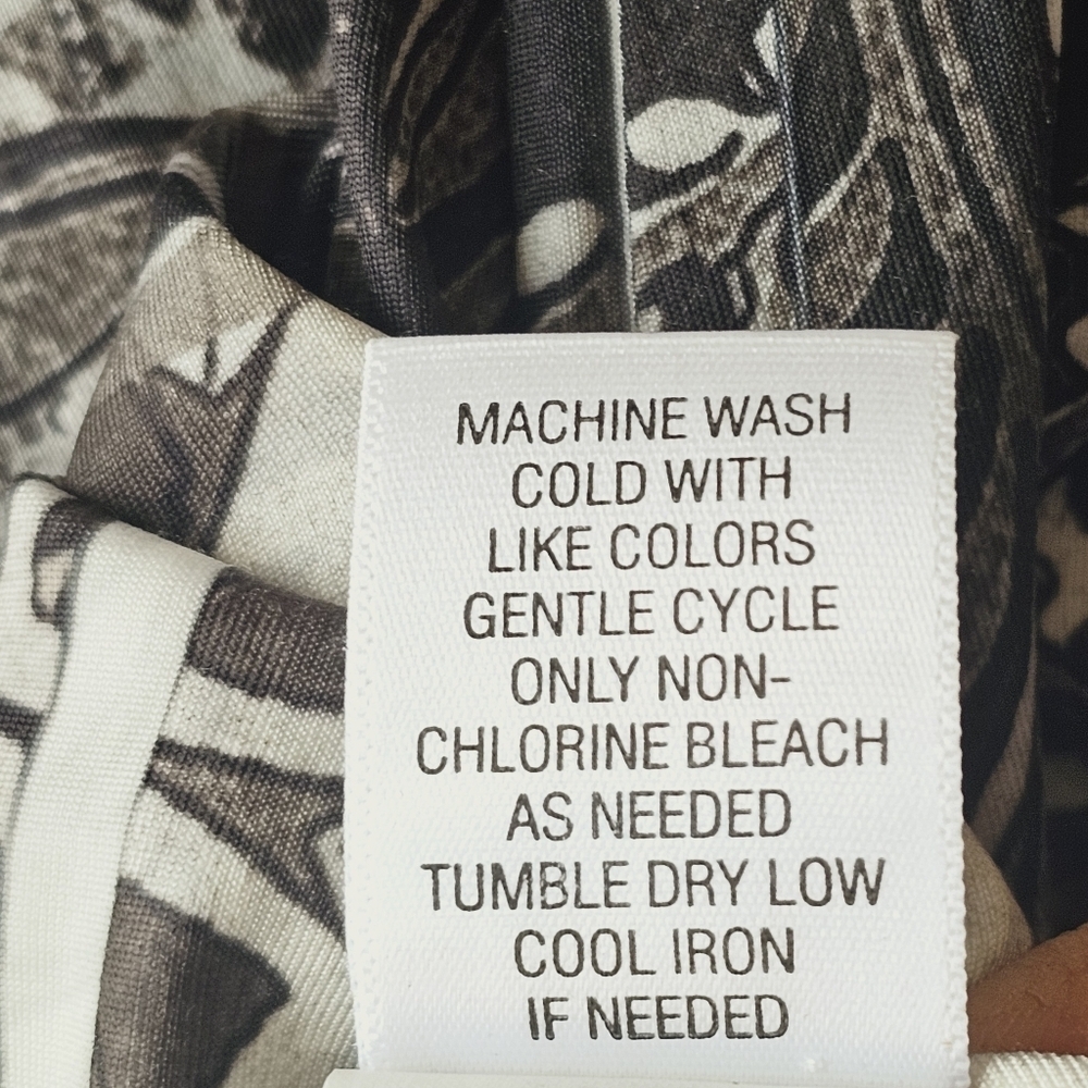 Apt 9 black and white patterned 3/4 sleeve shift dress size large - Picture 6 of 11